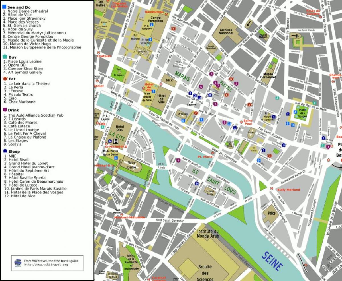 Map of 4th arrondissement of Paris