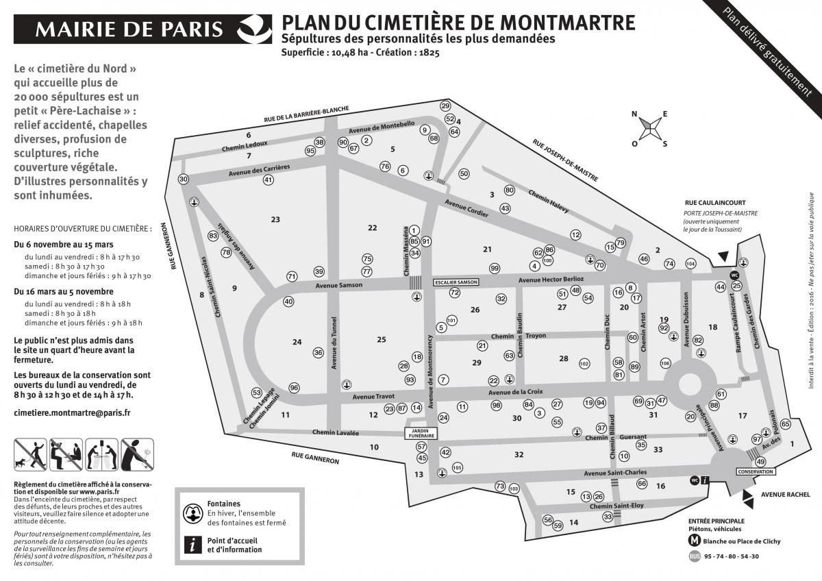 Map of Montmartre Cemetery