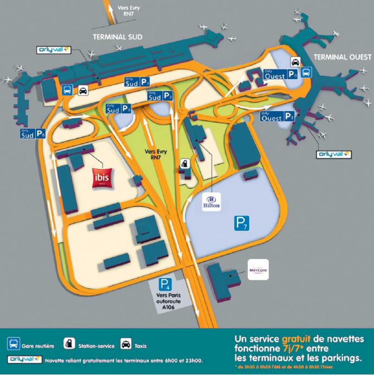 Map of Orly airport