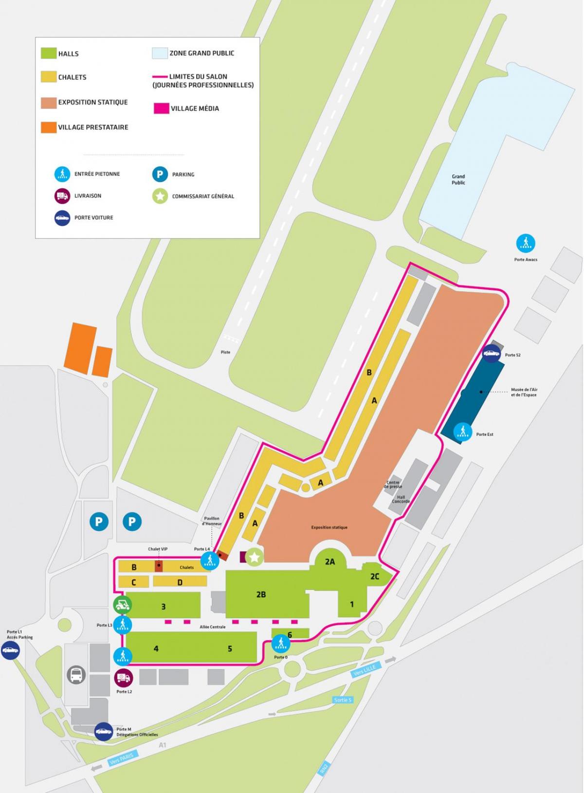 Map of Paris expo Le Bourget