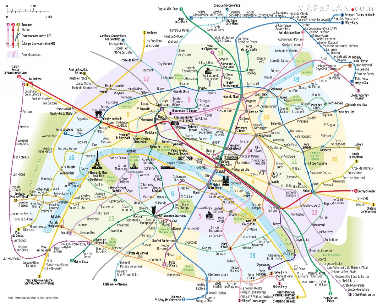 Map of Paris subway