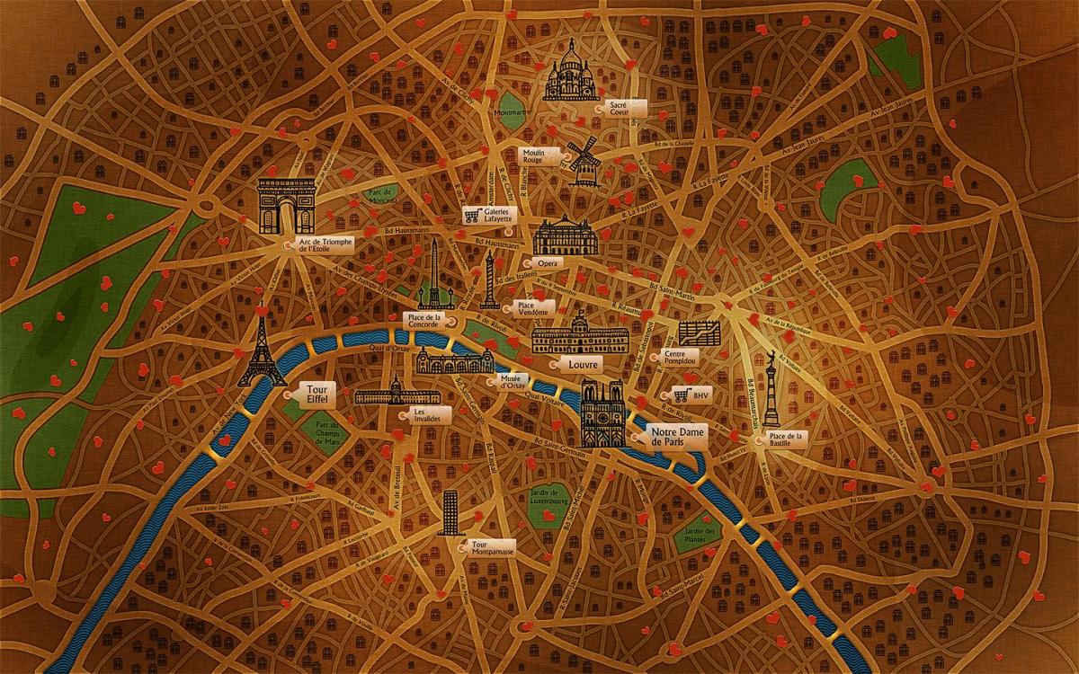 Map of Paris wallpaper
