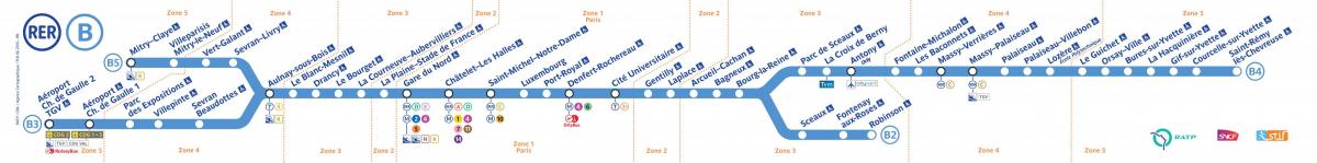 Map of RER B