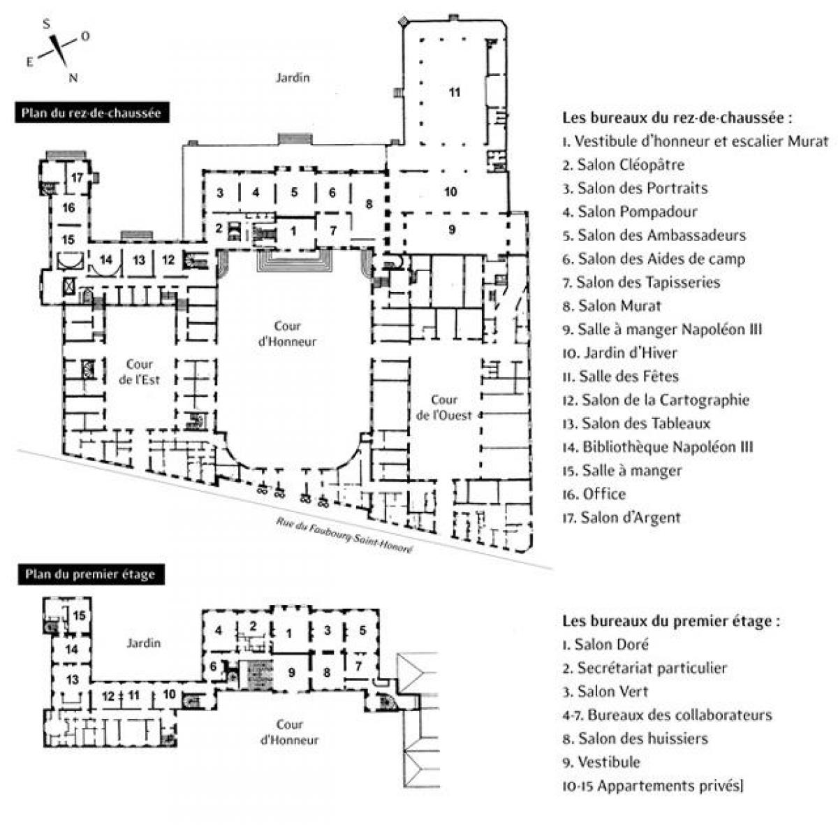 Map of The Élysée Palace