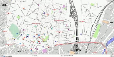 Map of 18th arrondissement of Paris