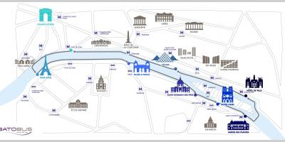 Map of paris tourist boat