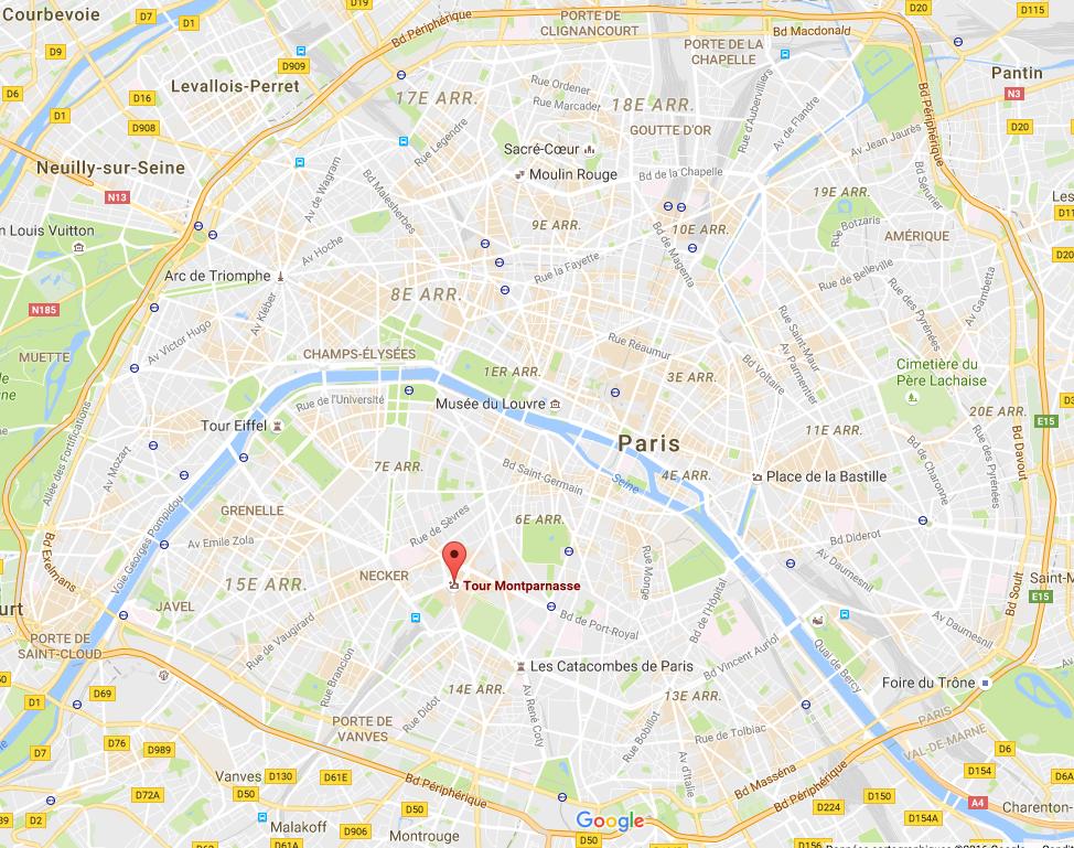 The Tour Montparnasse map - Map of The Tour Montparnasse (France)