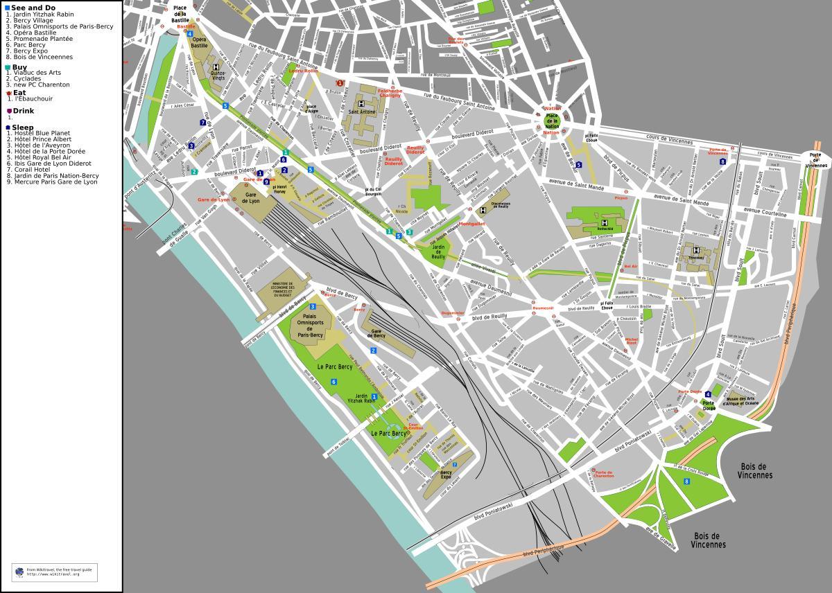 Map of 12th arrondissement of Paris