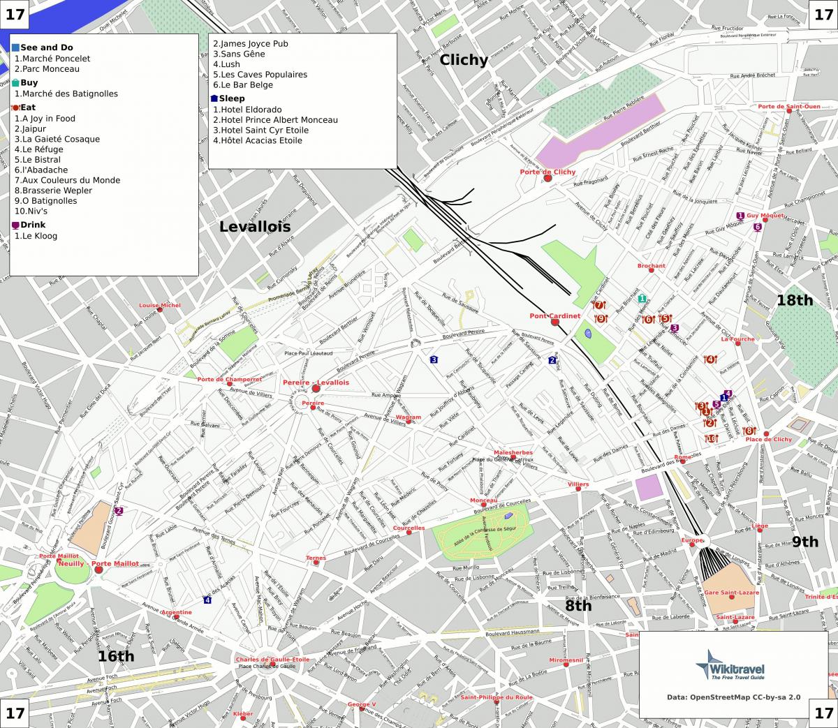 Map of 17th arrondissement of Paris