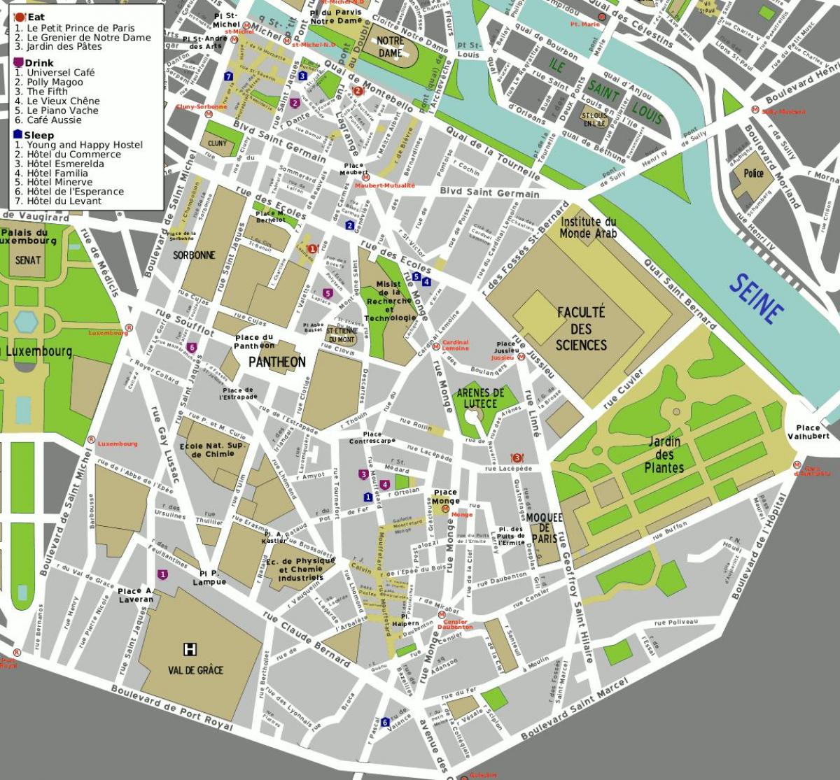 Map of 5th arrondissement of Paris