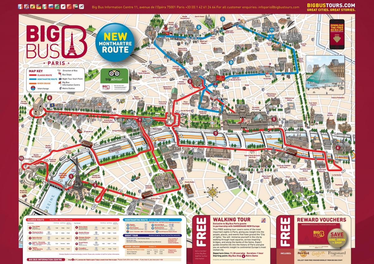 big bus paris map - map of big bus paris (france)
