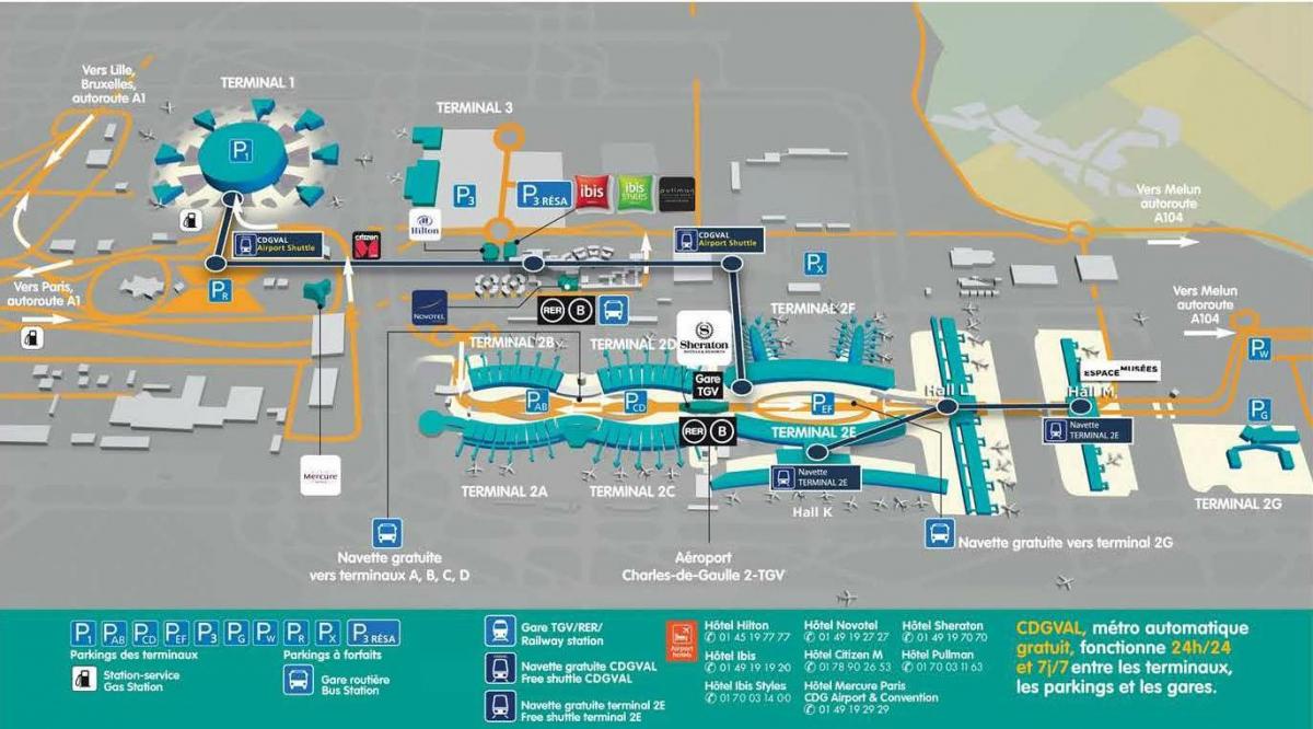 Map of CDG airport