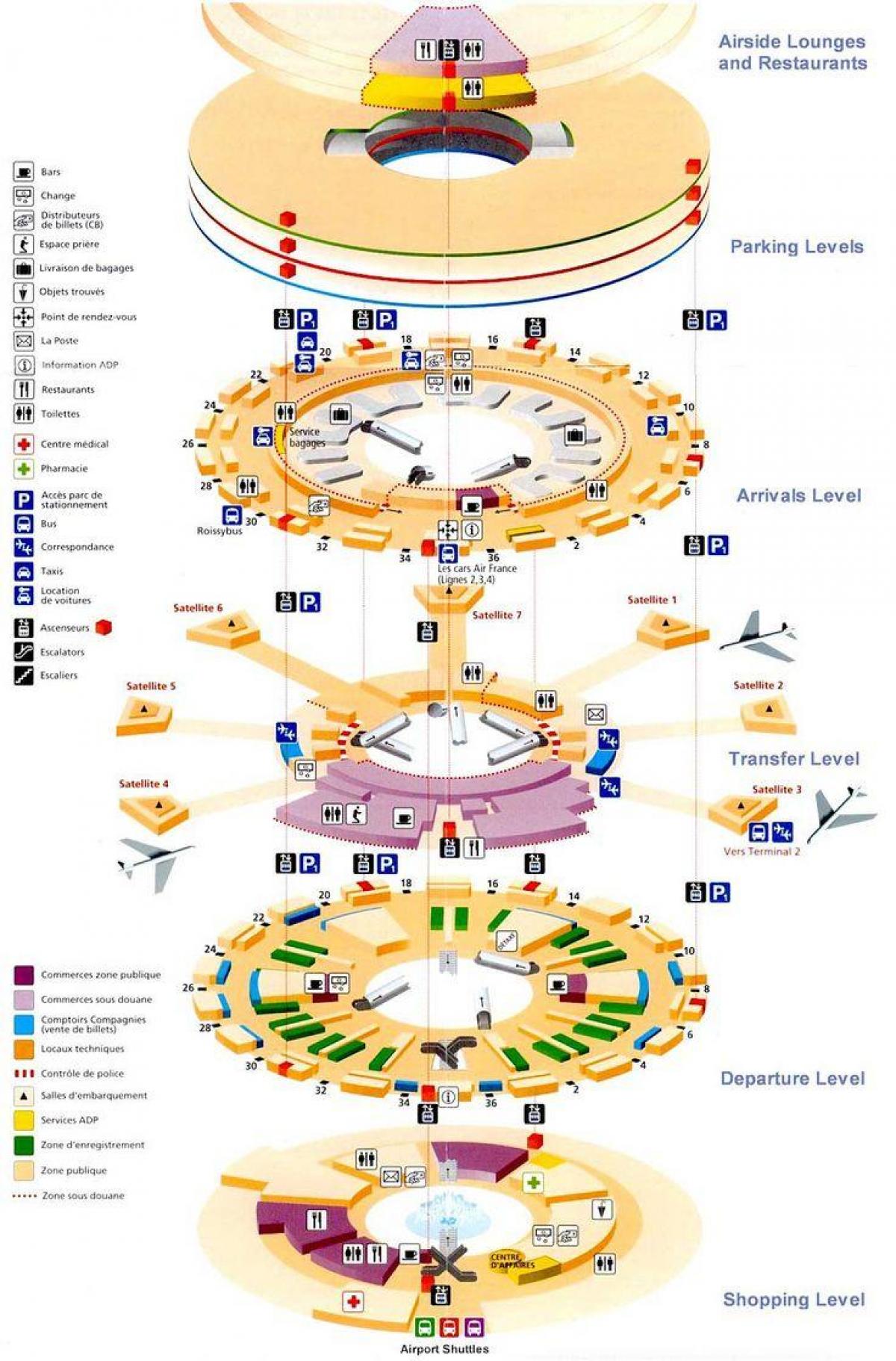 Map of CDG airport terminal 1