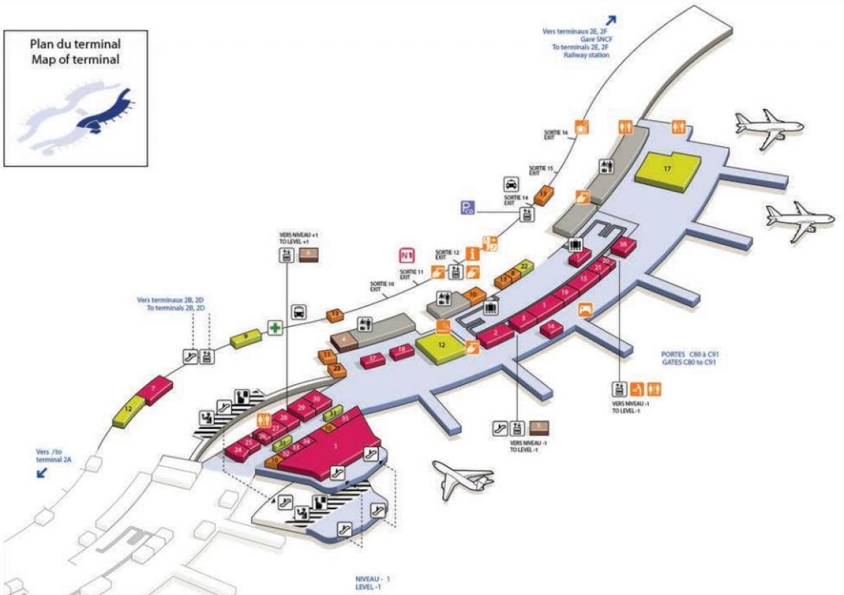 Map of CDG airport terminal 2C