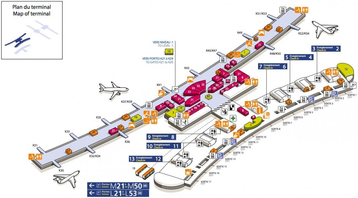 Map of CDG airport terminal 2E