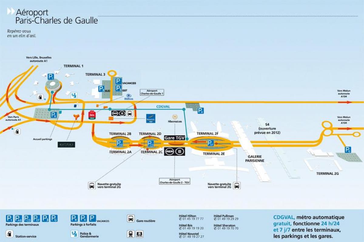 Map of Charles de Gaulle airport