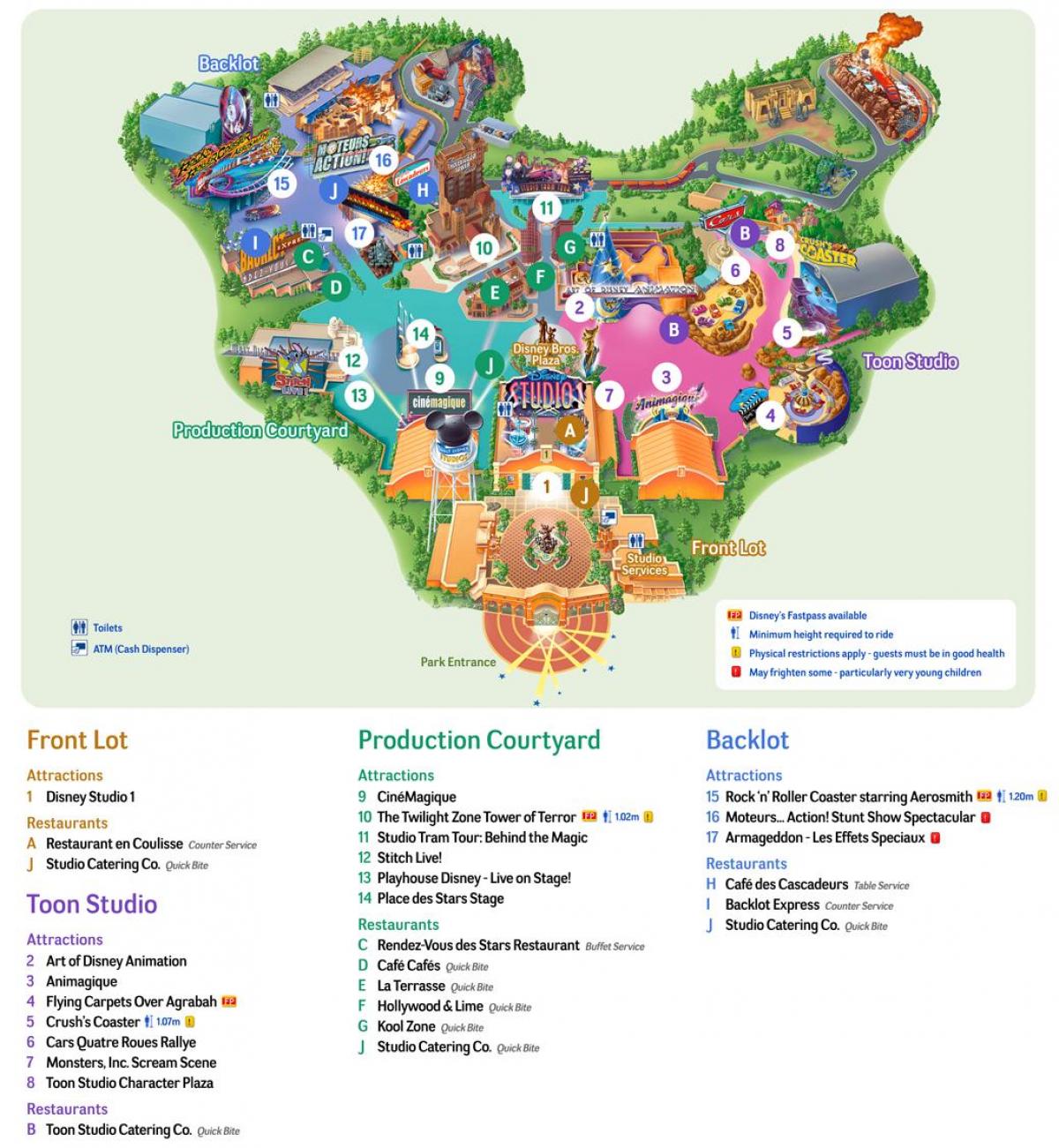 Map of Disney Studios