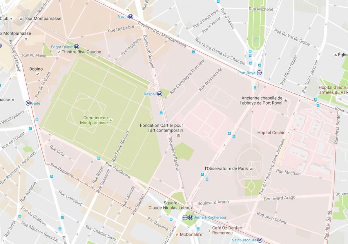 Map of District Montparnasse