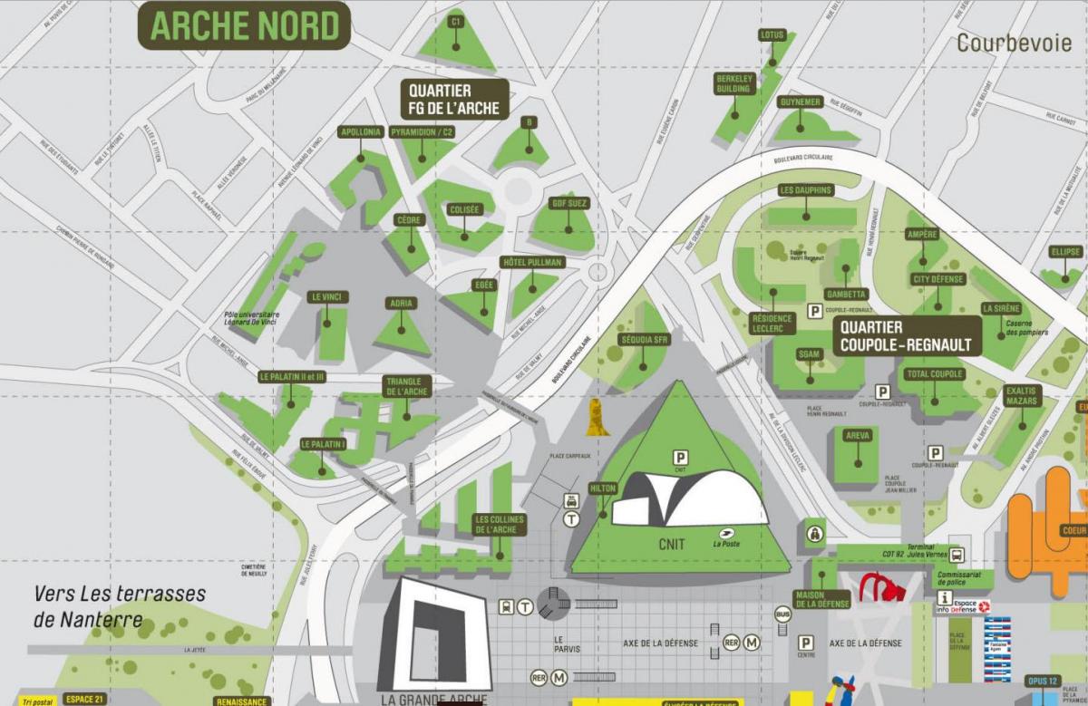 Map of La Défense North Arche