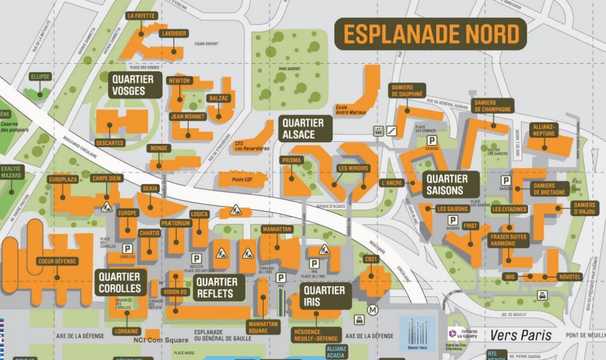 Map of La Défense North Esplanade