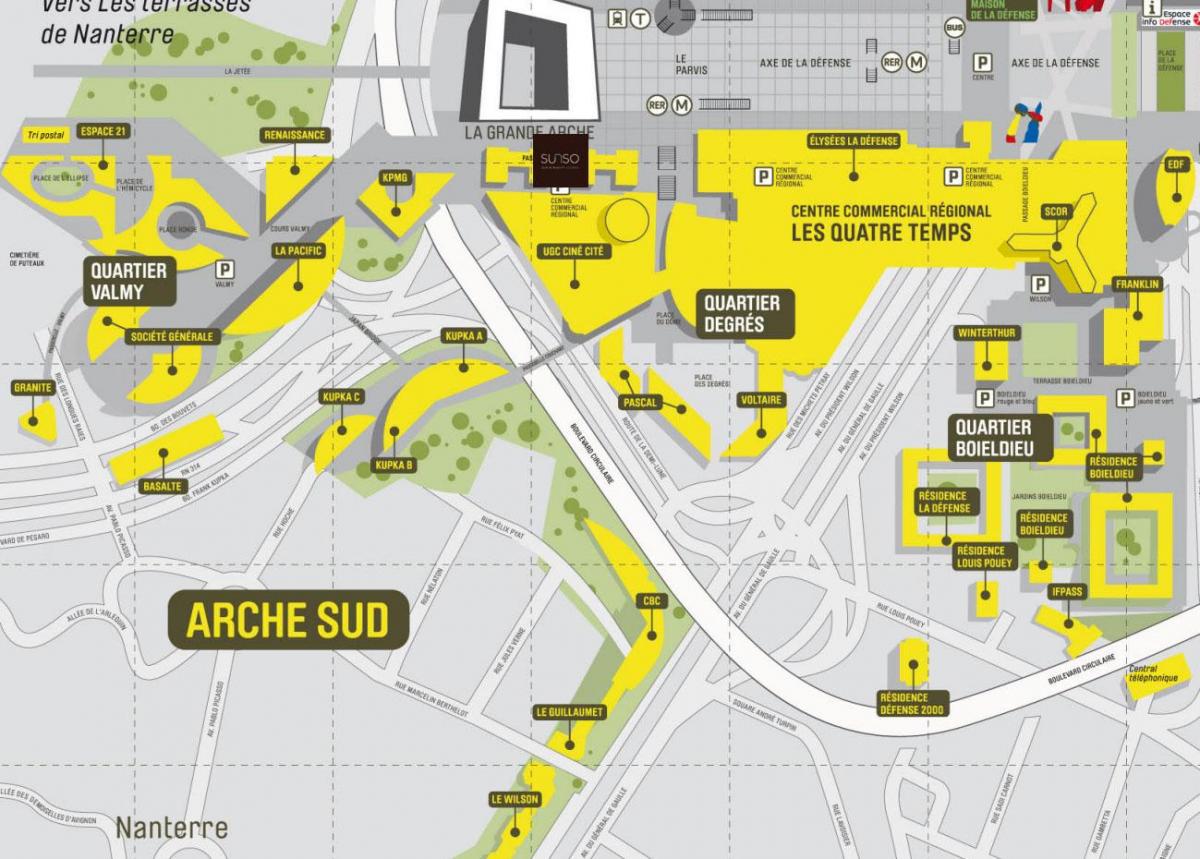 Map of La Défense South Arche