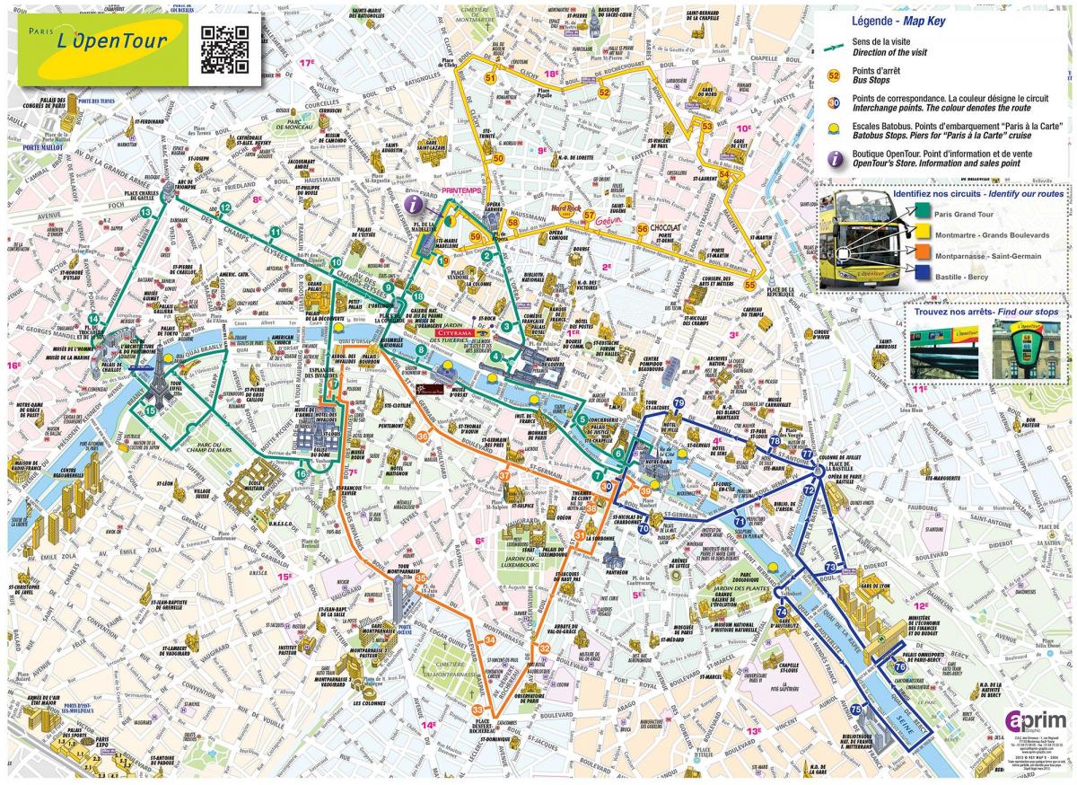 Map of Open tour Paris