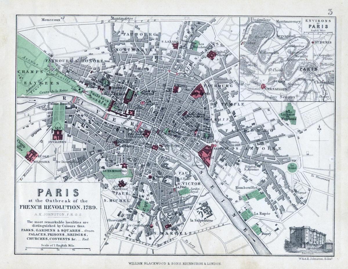 Map of Paris 1789