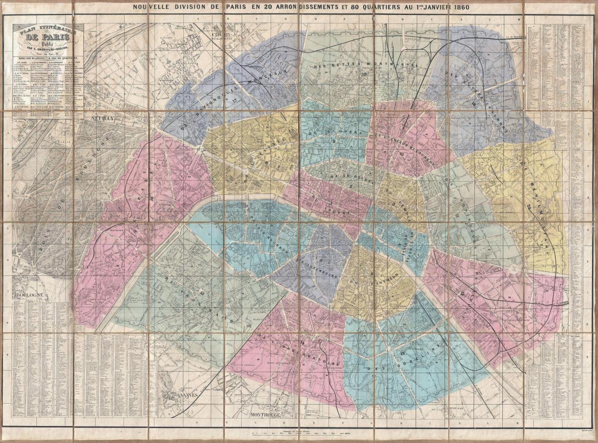 Map of Paris 1860