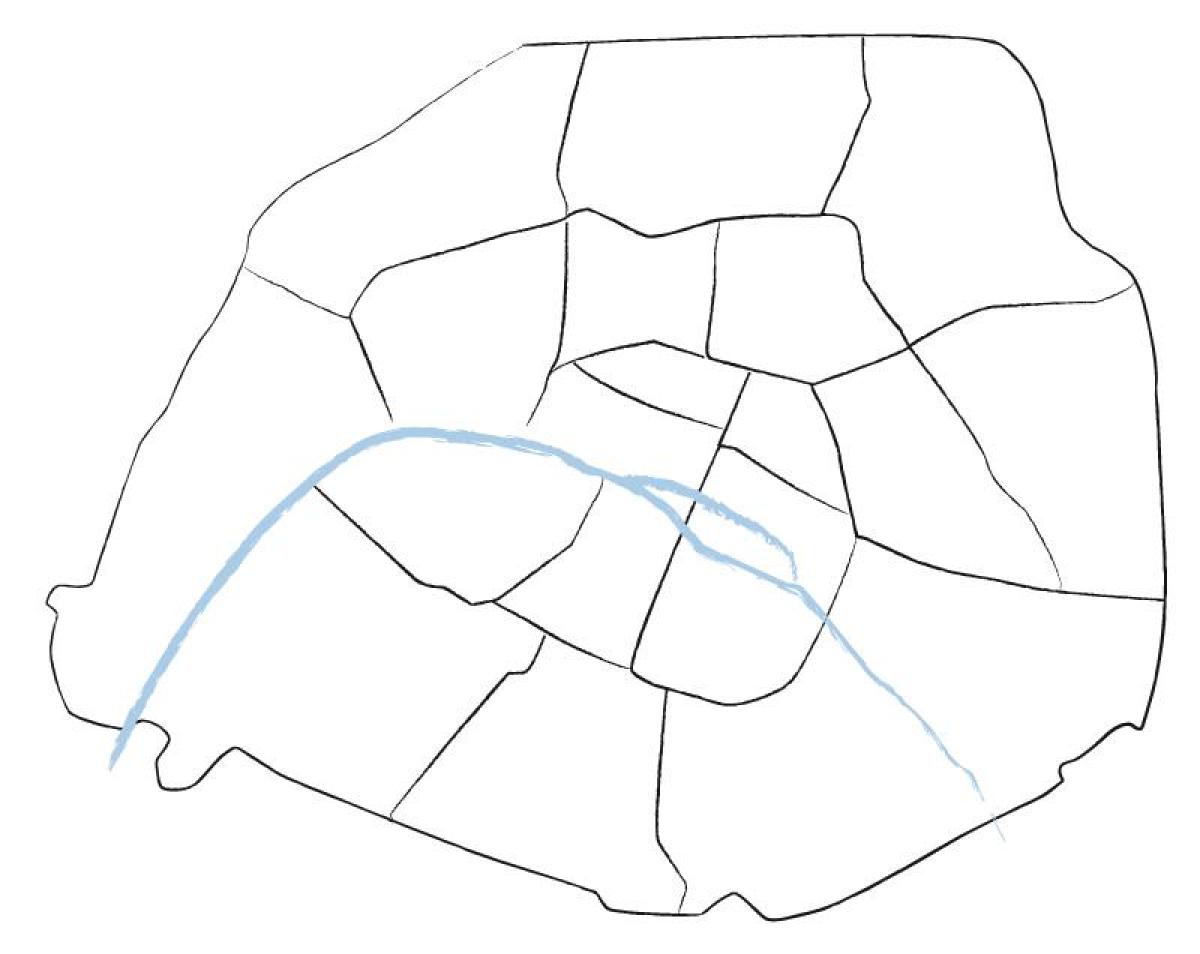 Map of Paris blank