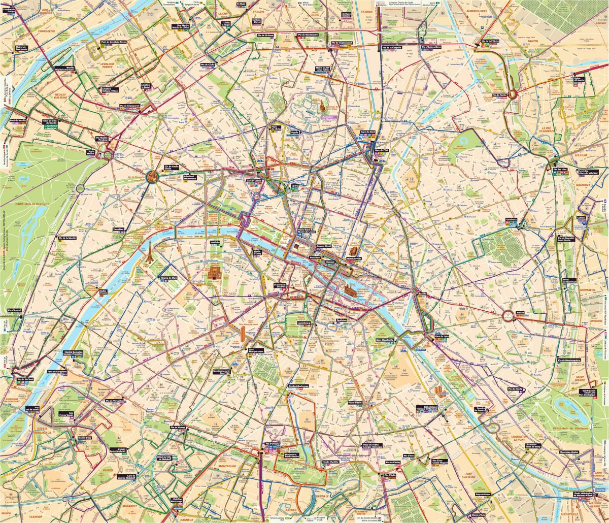 Map of Paris bus