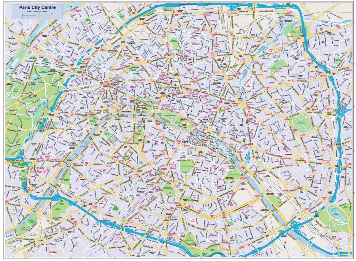 Map of Paris city center