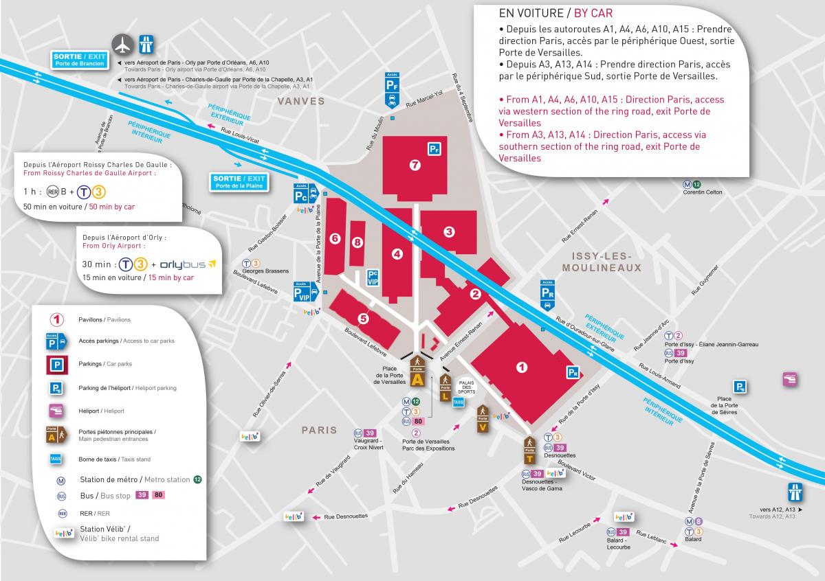 Map of Paris expo Porte de Versailles