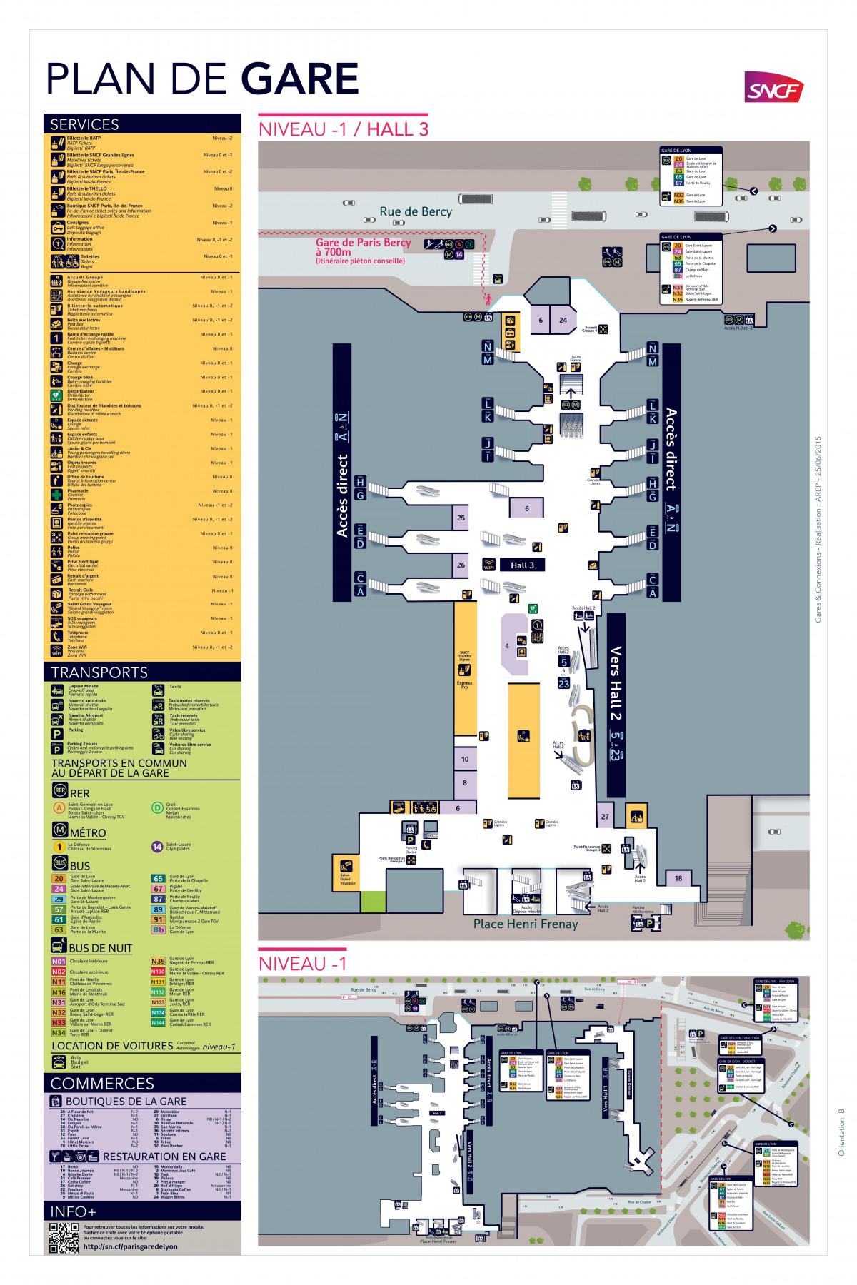 Map of Paris-Gare de Lyon Hall 3