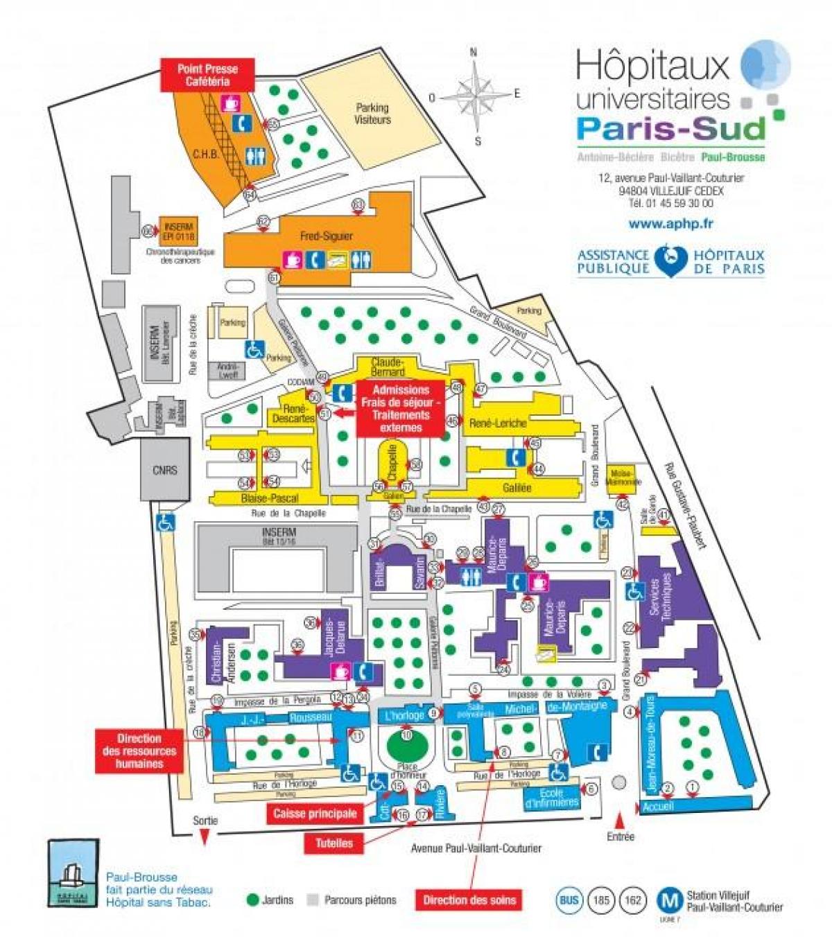 Map of Paul-Brousse hospital