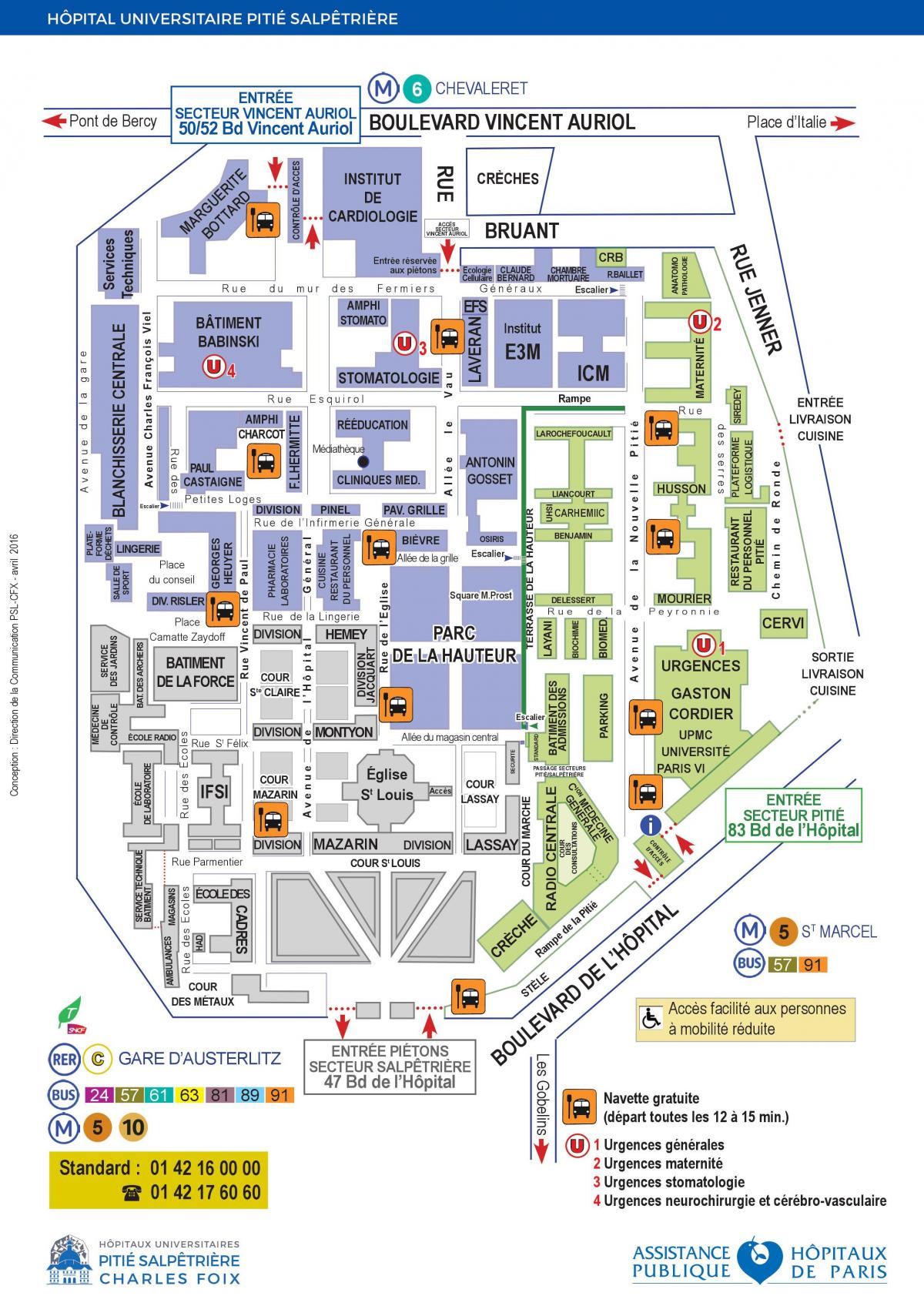Map of Pitie Salpetriere hospital