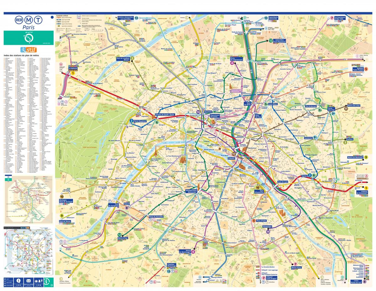 Map of RATP metro