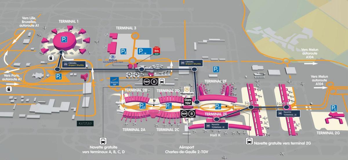 Map of Roissy airport