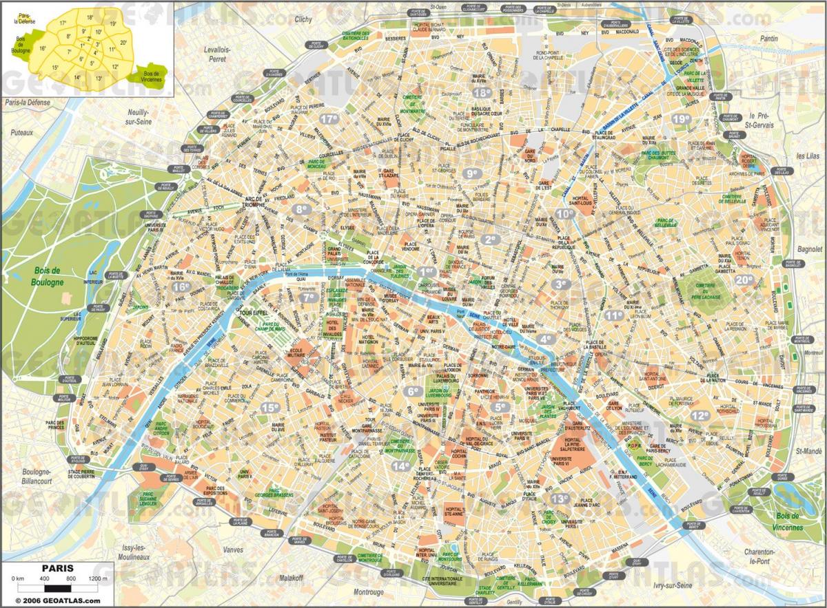 Map of Streets of Paris