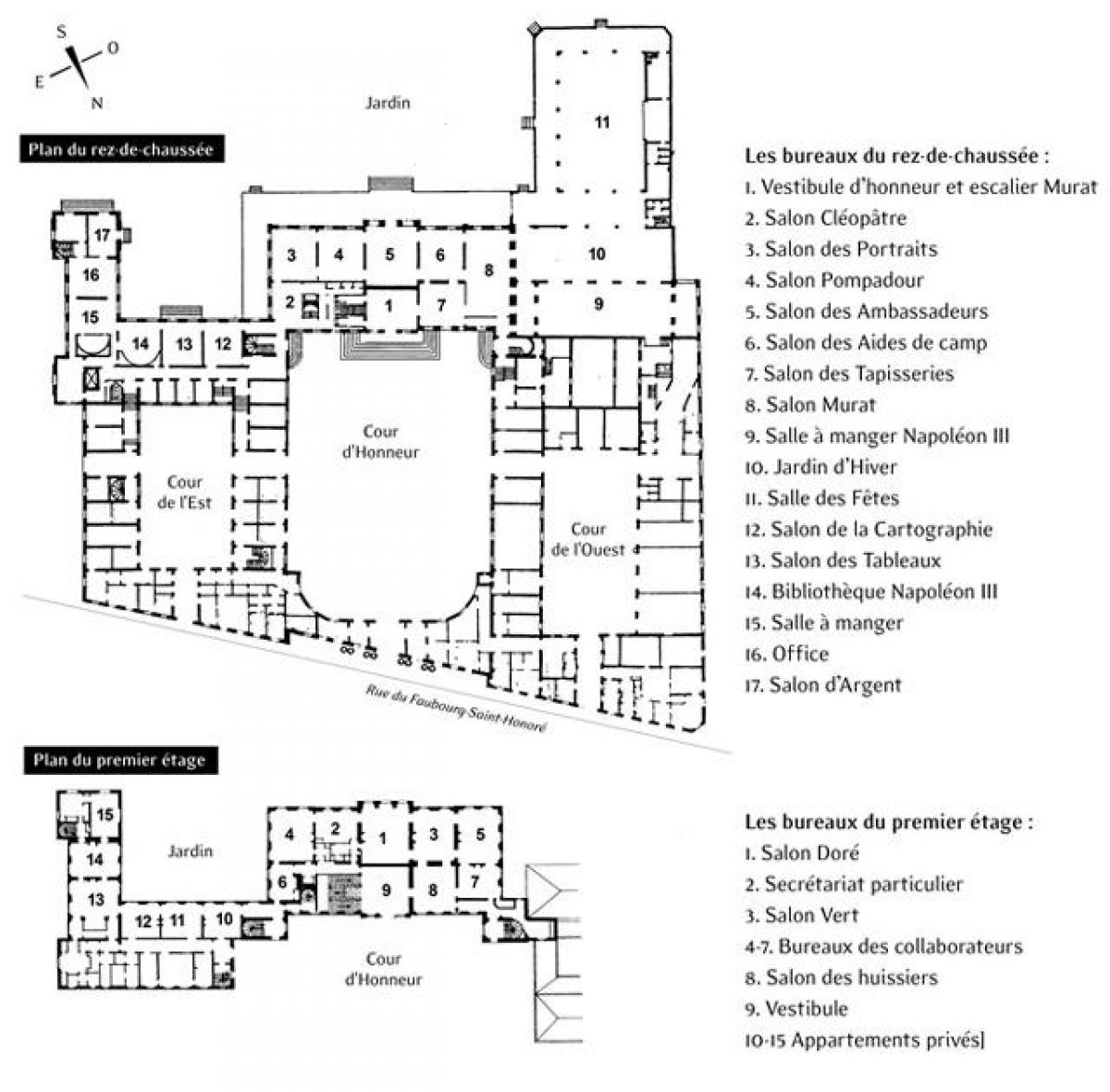 The Elysee Palace Map Map Of The Elysee Palace France