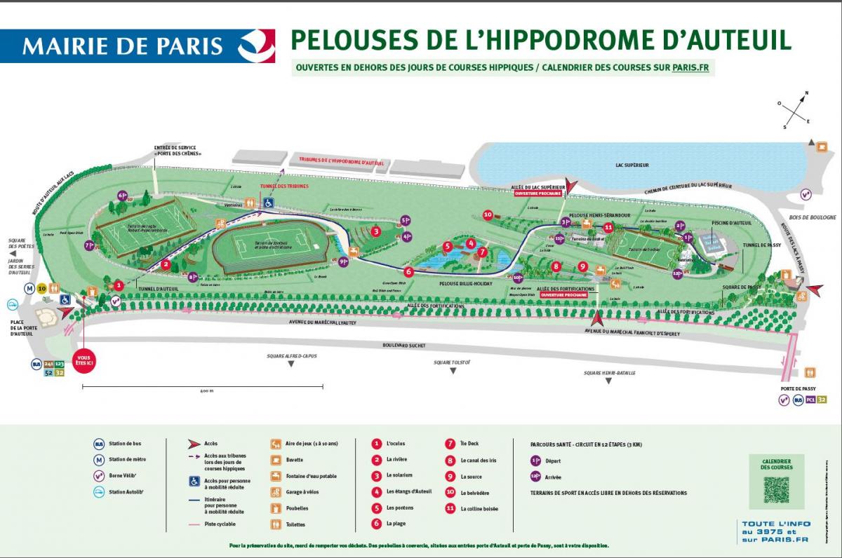 Map of The Auteuil Hippodrome
