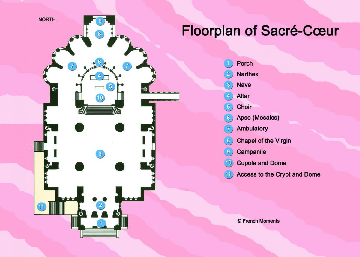 Map of The Basilica of the Sacred Heart of Paris