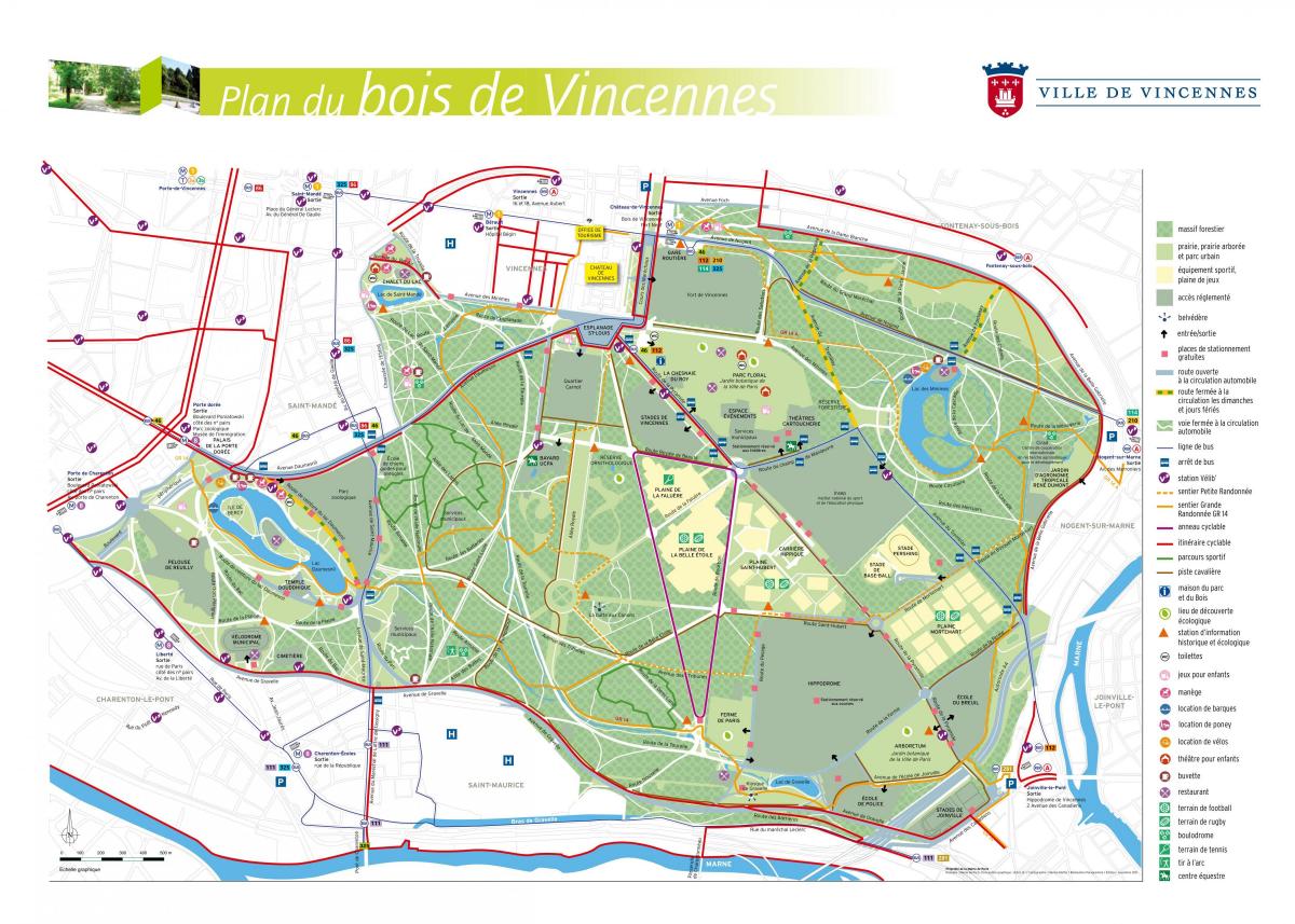 Map of The Bois de Vincennes