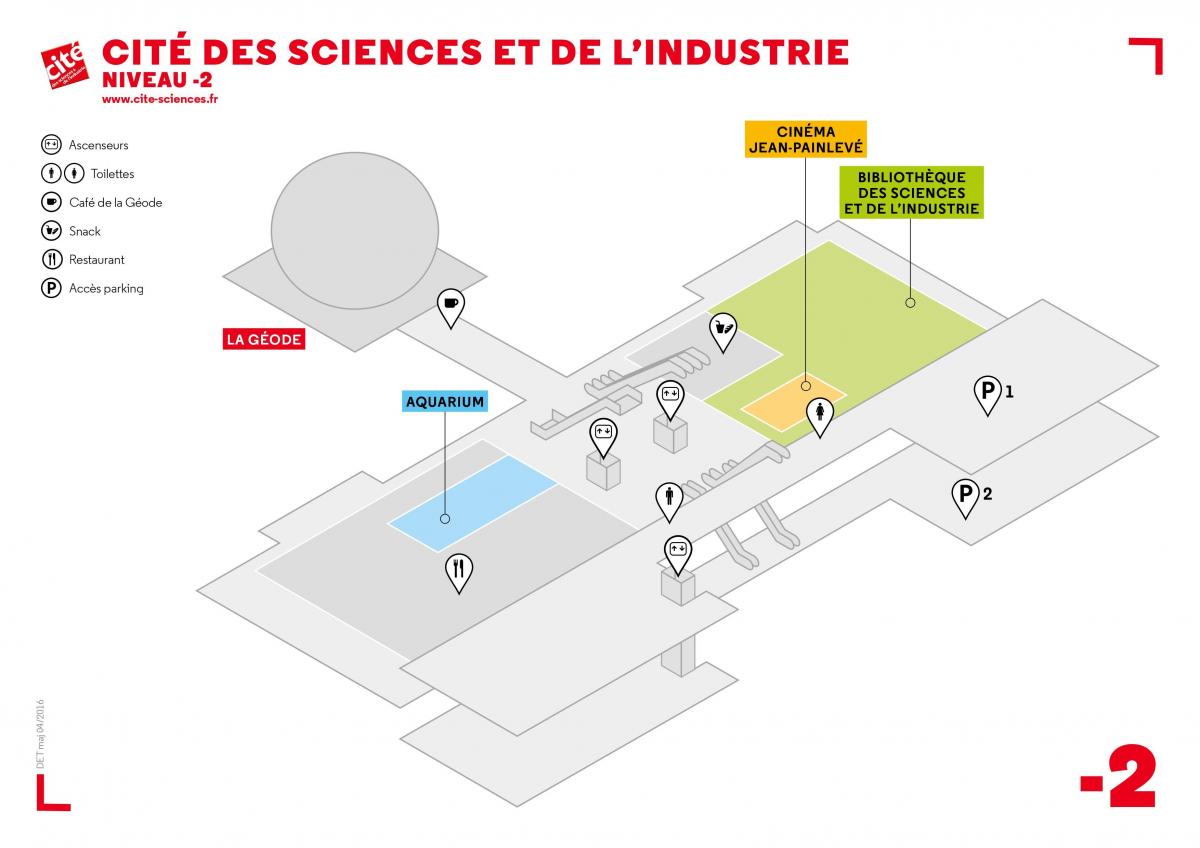 Map of The Cité des Sciences et de l'Industrie Level -2