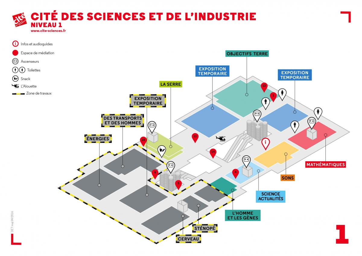 Map of The Cité des Sciences et de l'Industrie Level 1