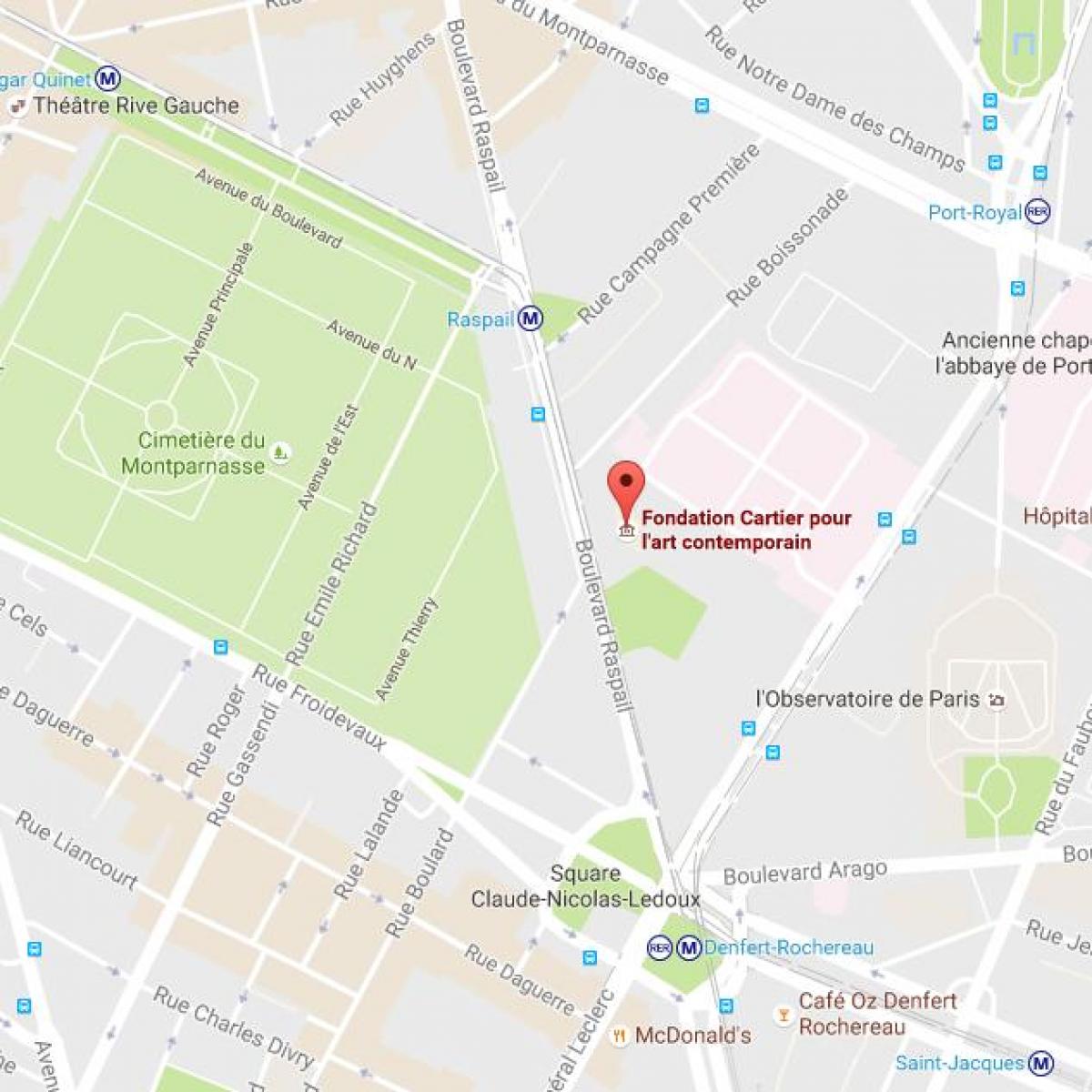 Map of the Fondation Cartier