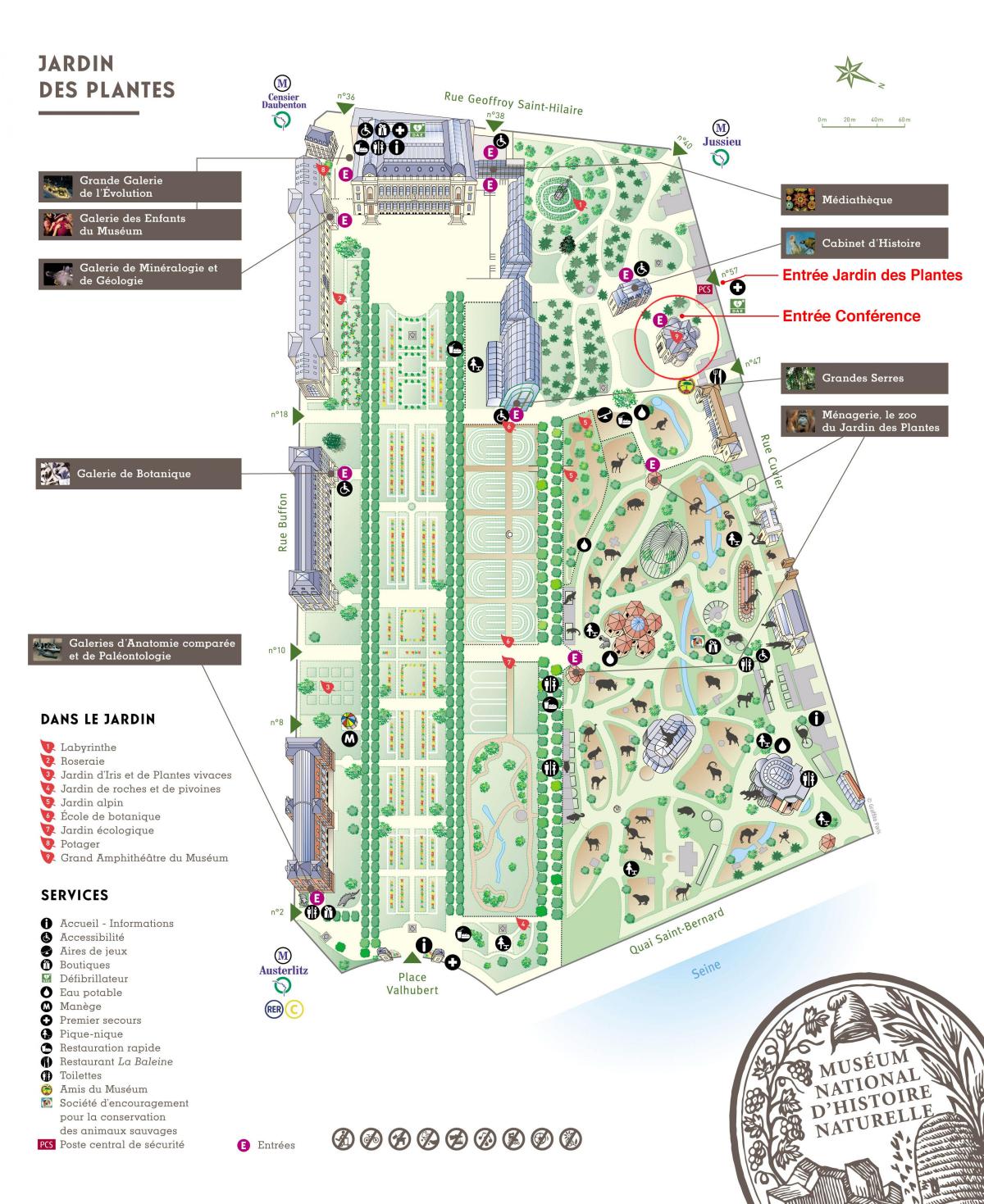 Map of The Jardin des Plantes