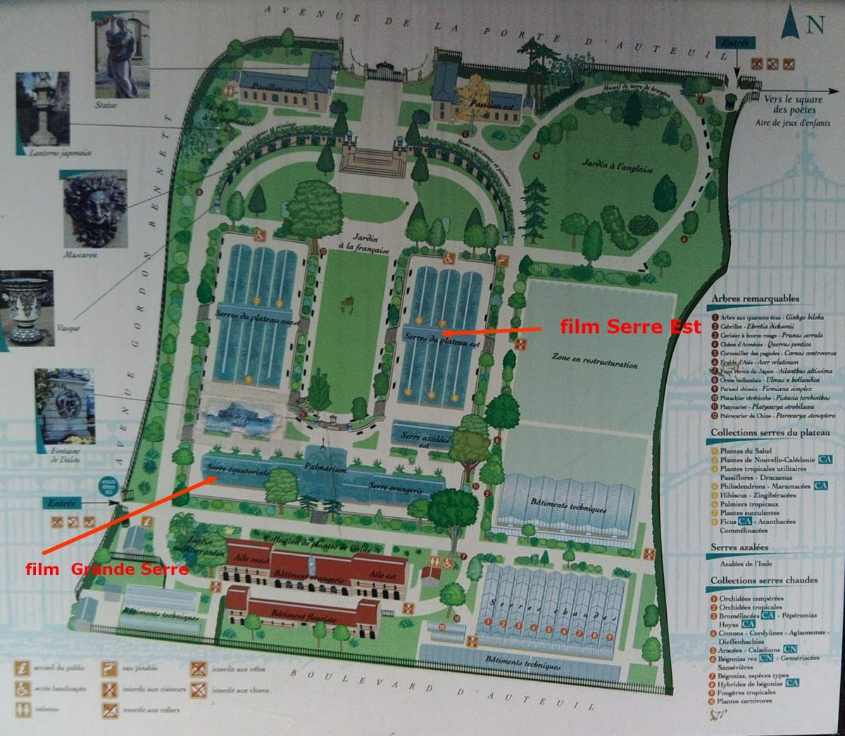 Map of The Jardin des Serres d'Auteuil