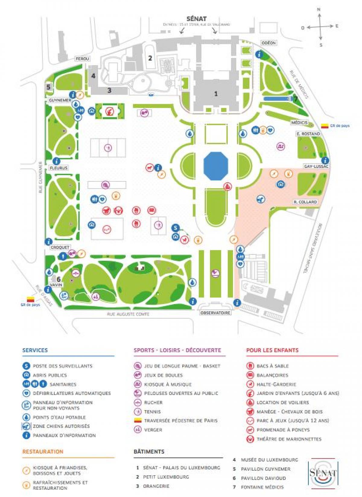 Map of The Jardin du Luxembourg