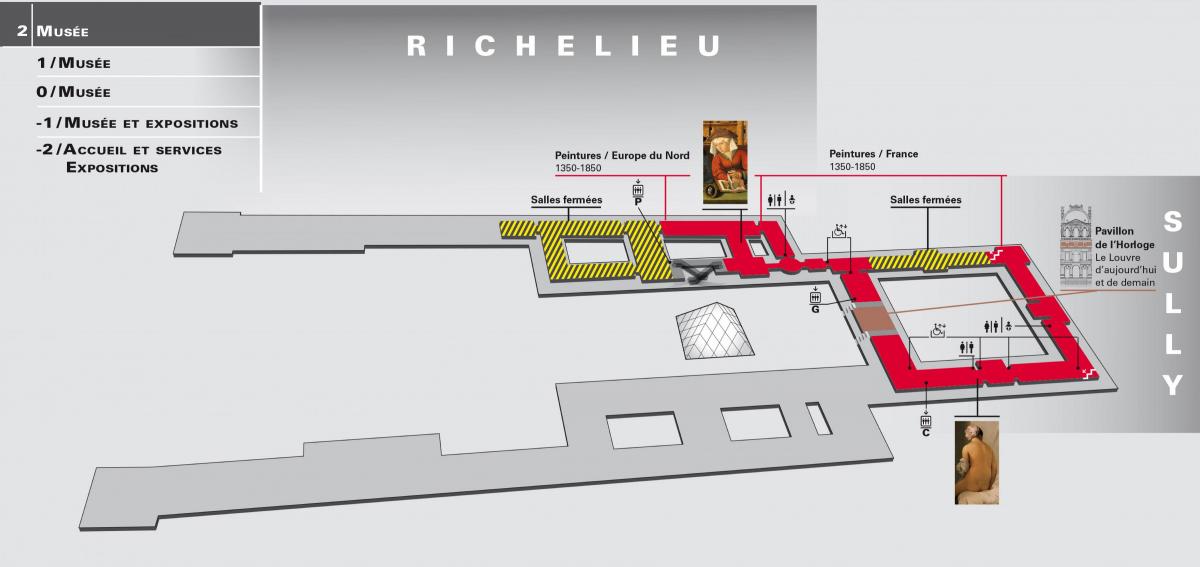 Map of The Louvre Museum Level 2