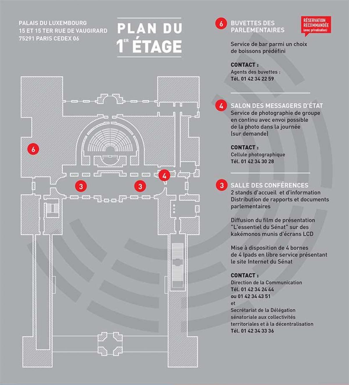 Map of The Luxembourg Palace - Floor 1